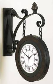 Train station clocks have become a popular home decoration, providing a unique charm to any room in which they are placed. Benzara Double Sided Railway Clock