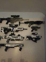 Collect all nerf guns and configure your hooks to fit the guns you have. I Ve Finally Done It I Made A Nerf Pegboard Rack Imgur