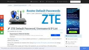 User dan password default zte f609 : 2