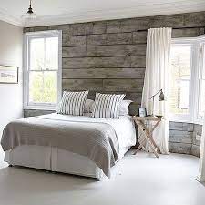 Tobacco grey barn wood wall rustic bedroom design small master. Diy Plank Wall In A Bedroom Coastal Master Bedroom Home Decor Remodel Bedroom