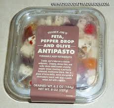 What S Good At Trader Joe S Trader Joe S Feta Pepper Drop And Olive Antipasto Stuffed Peppers Halal Snacks Antipasto