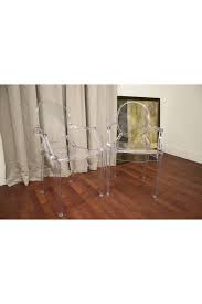 Dymas Clear Modern Acrylic Armed Ghost Chair Set Of 2 By Wholesale Interiors On Hautelook Ghost Armchair Ghost Chairs Chair Set