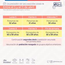 El proceso de vacunación elaborado por el ministerio de salud se realizará de manera gradual y progresiva, de acuerdo a la cantidad de dosis. Ministerio De Salud Chile Yomevacuno Conoce Aqui El Calendario De Vacunacion Contra Covid 19 Para La Semana Del 5 Al 11 De Abril Mas Detalles En Https Www Gob Cl Yomevacuno Facebook