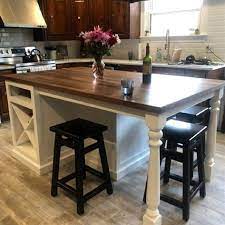 Kitchen island with seating on 3 sides. Kitchen Island With Seating On 3 Sides Large Finished Maple Etsy Kitchenideas Custom Kitchen Island Narrow Kitchen Island Kitchen Island Table