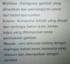 Cara membuat montase kolase mozaik dan karya aplikasi. Apa Persamaan Karya Aplikasi Dan Mozaik