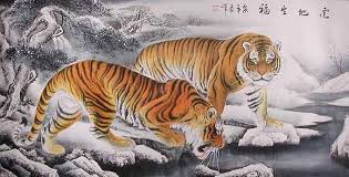 Chinese Tiger Painting T6130 Jpg 580 295 Tiger Painting Chinese Painting Big Cats Art