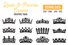 Download Princess Crown Queen Crown Vector Graphic Pack 295098 Illustrations Design Bundles