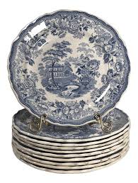 Explore unique fine art, craft & design for your home and wardrobe. Antique Transferware Staffordshire Blue And White Plates Set Of 10 Chairish