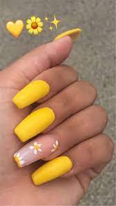 Trendy Yellow Nail Art Designs To Make You Stunning In Summer Acrylic Or Gel Nails French Or Coffin Nail Wedding Acrylic Nails Coffin Nails Matte Yellow Nails