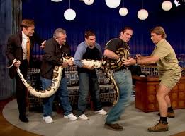 You'll forever be a huge part of my life and i'll do my best to help november 15th is national steve irwin day. Team Coco Conan Steve Irwin Wrestle With A Snake Late Night With Conan O Brien Facebook