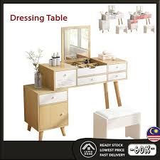 Made of high quality mdf material, it is durable and sturdy for you daily use. Lexis L80cm Dressing Table With Foldable Mirror Makeup Table Shopee Malaysia