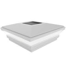Veranda 5 In X 5 In Vinyl Solar Powered Contemporary Beveled Post Cap 73013118 The Home Depot