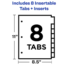 9 x 11 / 11222 Avery Worksaver Big Tab Insertable Indexes