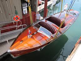 Big Boy Going Into Lake Tahoe For The First Time After A Two Year Restoration Wooden Boat Plans Boat Building Classic Boats