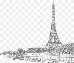The eiffel tower is a symbol of the grace and beauty of paris. Eiffel Tower Drawing Seine Painting Silhouette Watercolor Painting Paris France Landmark Eiffel Tower Seine Drawing Png Pngwing
