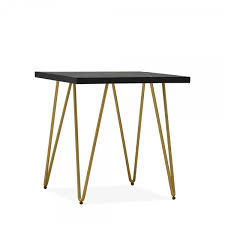 Best dining in ukiah, mendocino county: Black Geometric Brass Inlay Evora Side Table Contemporary Tables