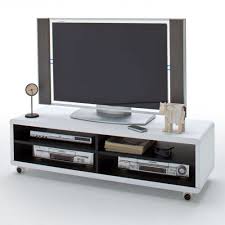 Jeffrey Xl Tv Board In Modernem Weiss Schwarz Auf Rollen Tv Mobel Tv Mobel Rollen Moderner Retro