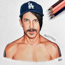 Red Hot Chili Peppers front man Anthony Kiedis 🌶️🔥🎸 Saw Anthony and the  band earlier this year and loved them so much. I would like to draw all 4  members but I'll
