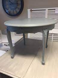 frans brocante queen ann rond tafeltje grijs gepatineerd brocante meubels tafel schilderen meubels opknappen