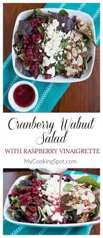 Cranberry Walnut Salad With Raspberry Vinaigrette Recipe Walnut Salad Cranberry Walnut Salad Raspberry Vinaigrette Salad