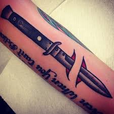 Flash traditional chef knife tattoo. Tribal Tattoos X Tattoo Knife