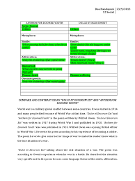 Written in sonnet form, 'anthem for doomed youth' serves as a dual rejection: Compare And Contrast Essay Of Dulce Et Decorum Est And Anthem For Doomed Youth Rhyme Poetry