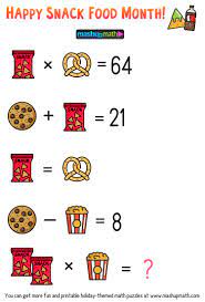 Check spelling or type a new query. Free Math Brain Teaser Puzzles For Kids In Grades 1 6 To Celebrate Snack Food Month Mashup Math Maths Puzzles Free Math Brain Teasers For Kids
