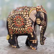 Wood Sculpture Majestic Indian Elephant In 2021 Elephant Sculpture Indian Elephant Elephant Decor