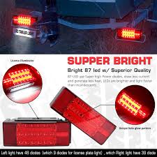 Magnetic led trailer towing lights rear tail lamps 10m cable as a pictured. Wonenice Led Low Profile Submersible Trailer Tail Light Kit Rectangle Led Trailer Lights Halo Glow With Wiring Harness Combined Stop Turn Function For Boat Trailer 12v Tail Lights Automotive Exterior Accessories
