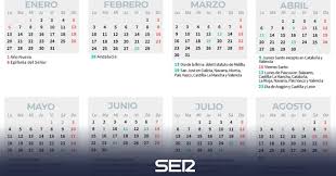 Calendario laboral de barcelona 2021. Calendario Laboral 2020 Consulta Los Dias Festivos En Tu Comunidad Economia Cadena Ser