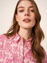 Ella Organic Cotton Shirt in PINK PRINT