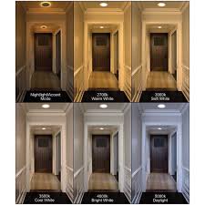 Commercial Electric 4 In Color Selectable Cct Integrated Led Recessed Light Trim With Night Light Feature 625 Lumens 10 5 Watt Dimmable 53805101 The Home Dep Recessed Lighting Recessed Light Trim Night Light