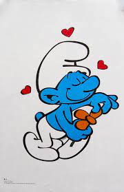 Peyo Affiche Le Schtroumpf Amoureux Dessin Coloriage Dessin Couleur Personnages De Dessins Animes Disney