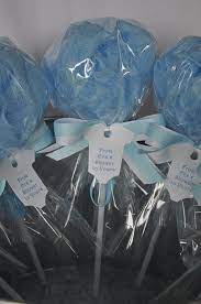 Baby Shower Favor Bath Puff Lollipop With Tag Blue And White Etsy Baby Boy Shower Favors Baby Shower Gifts For Guests Unique Baby Shower Favors