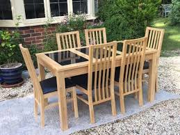 This Oak Dining Table And Six Leather Look Chairs Are In Very Good Condition As They Have Only Been Used Oak Dining Table Solid Oak Dining Table Dining Table