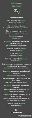 Translation of i love this song in russian. How To Say Song In Russian Clozemaster