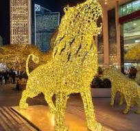 Christmas Lion Lighted - Outdoor Motif Lights Decor