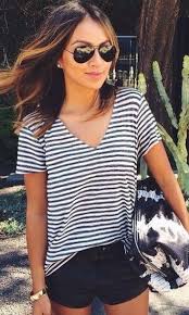 Black And White Striped Shirt And Shorts Shirt 19 At Disheefashion Com Wheretoget Fashion Style Fashion Tips