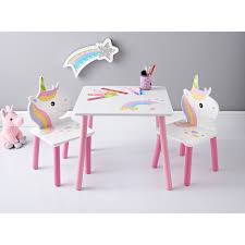 Unicorn Wooden Table 2 Chairs Wooden Table And Chairs Kids Wooden Table Playroom Furniture