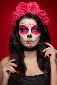 woman with makeup sugar skull
