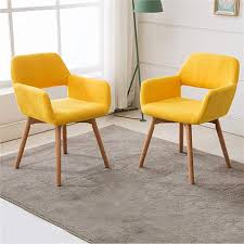 Lansen Furniture Set Of 2 Modern Living Dining Room Accent Arm Chairs Club Guest With Solid Wood Leg Dining Room Accents Accent Arm Chairs Living Room Chairs