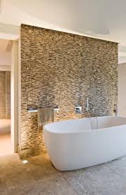 Love This Bathroom With Freestanding Tub And Tile Wall Behind It Beautiful Bathrooms Dream Bathrooms Bathroom Design