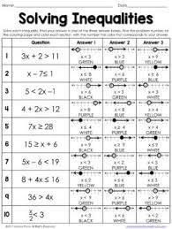 Solving Inequalities Coloring Worksheet Editable Solving Inequalities Color Worksheets Solving