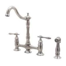 Related:vintage kitchen faucet kitchen faucet with sprayer kitchen faucet pull down farmhouse kitchen sink. Pegasus Glacier Bay Lyndhurst Bridge Kitchen Faucet Brushed Nickel 4 Hole Side Sprayer High Arc Farmhouse Faucet Kitchen Faucet Farmhouse Kitchen Faucet
