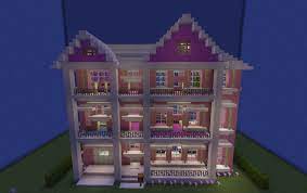 How To Build A Barbie Dream House In Minecraft Barbie Doll House Barbie Dream House Barbie House