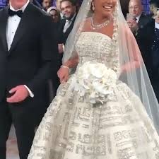 The Beautiful Fashion Designer Cherine Khadra On Her Big Day She Designed Her Own Wedding Gown Embroidered With Arabic Wedding Gowns Beautiful Fashion Gowns