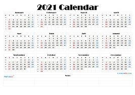 Free printable january 2021 calendar. 2021 Free Printable Yearly Calendar With Week Numbers