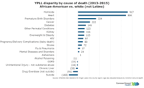 Ypll Disparity By Cause Of Death African American Vs White