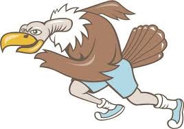 Illustration Of A Vulture Buzzard Condor Runner Running A Marathon Running Cartoon Cartoon Styles Illustration