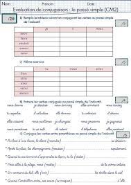 728 exercices de cm2 faits par une institutrice. Une Evaluation Sur Le Passe Simple Cm2 Passe Simple Conjugaison Cm2 Passe Simple Francais